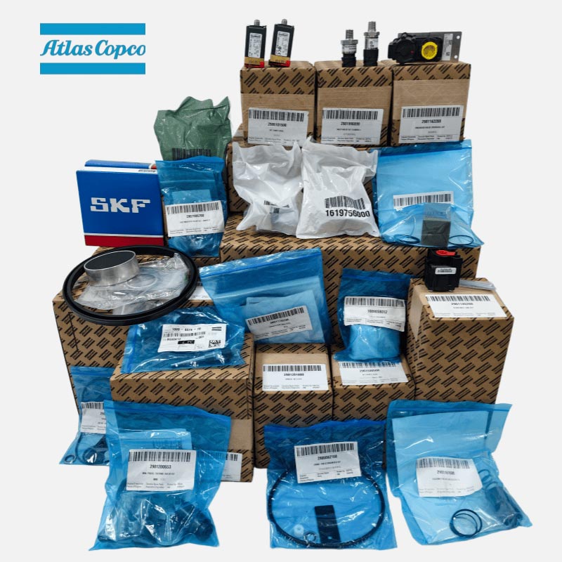Náhradné diely vzduchového kompresora Atlas Copco Originálny olejový filter Vzduchový filter Snímač tlaku solenoidového ventilu Servisná sada filtra