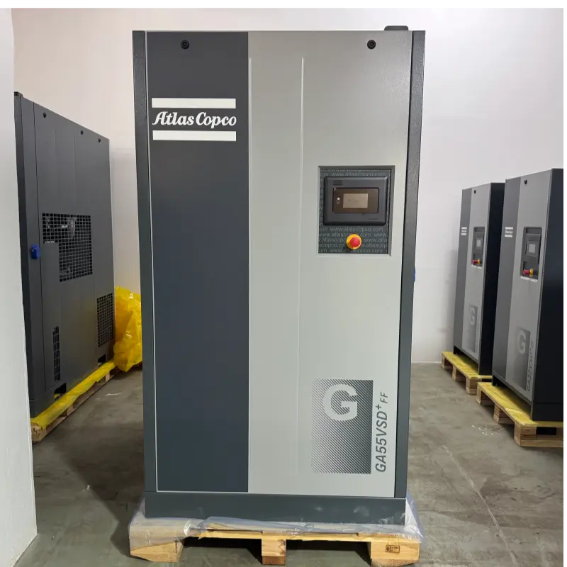 Atlas Copco GA55VSD+FF 55kW 75HP skrutkový vzduchový kompresor so vstrekovaním oleja Originál pre priemysel