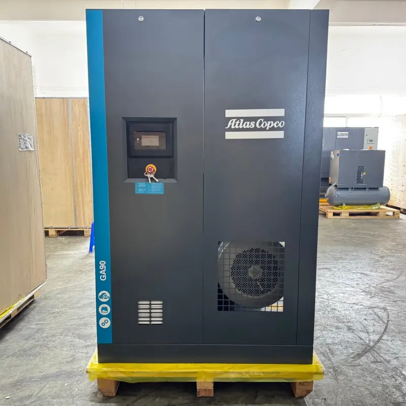 Originálny rotačný skrutkový kompresor Atlas Copco GA90 90 kW 125 HP so vstrekovaním oleja