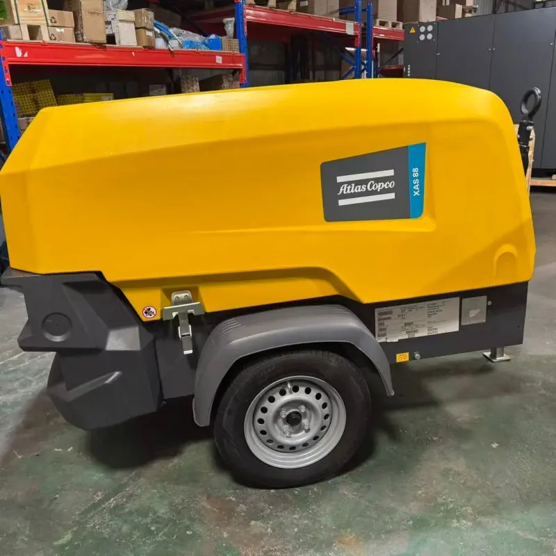 Konštrukcia prenosného dieselového vzduchového kompresora Atlas Copco XAS 88 KD Ťažobný originál